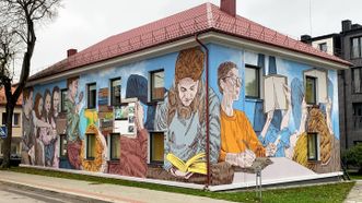 Mural on Gargždai Library Branch