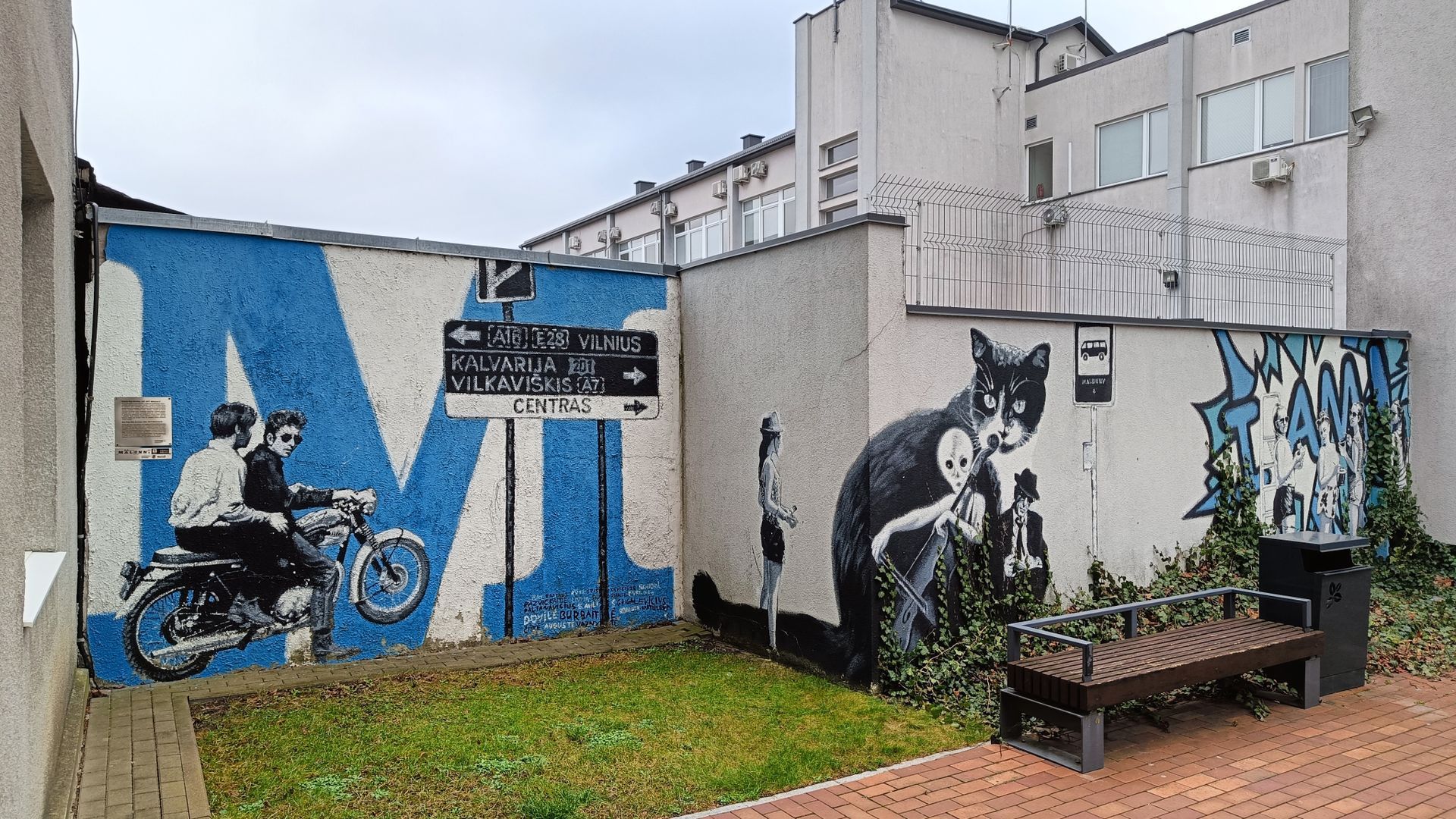 Mural L. Cohen Waiting for the Bus to Vilkaviškis