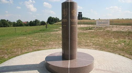 Intersection of three borders Lithuania - Poland - Russia