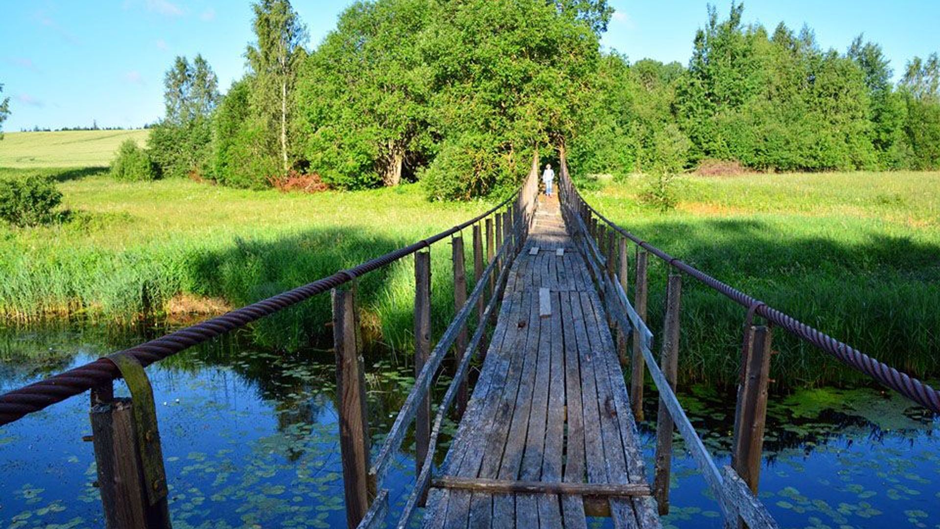 Krioklių kabantis tiltas per Ventą