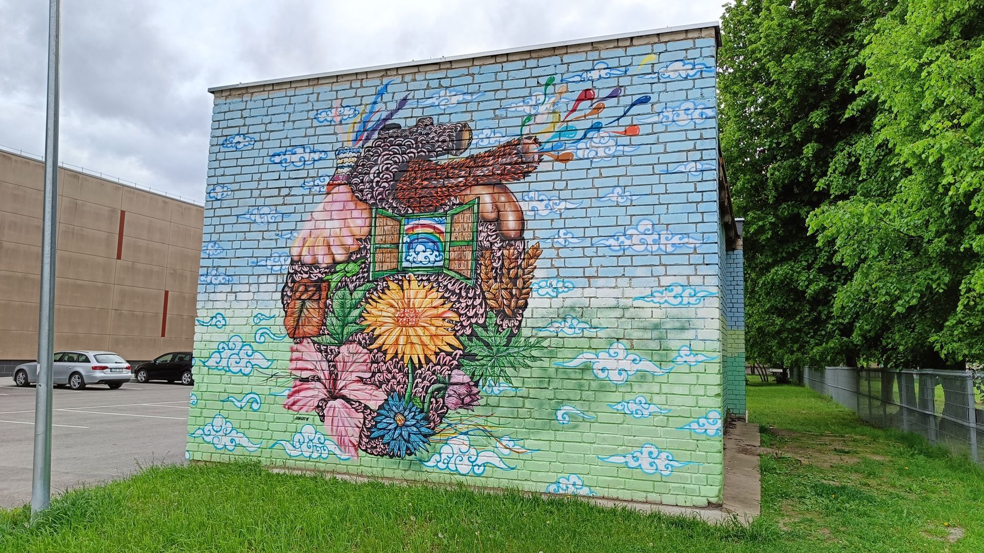 Mural Heart of Flowers