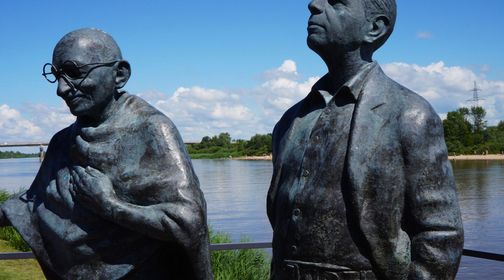 Monument to Mahatma Gandhi and Hermann Kallenbach