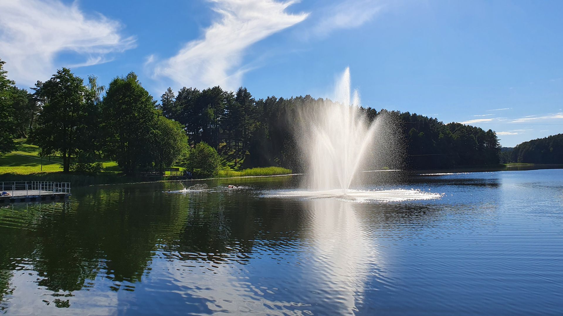 Paplavinio ežero fontanas Ignalinoje
