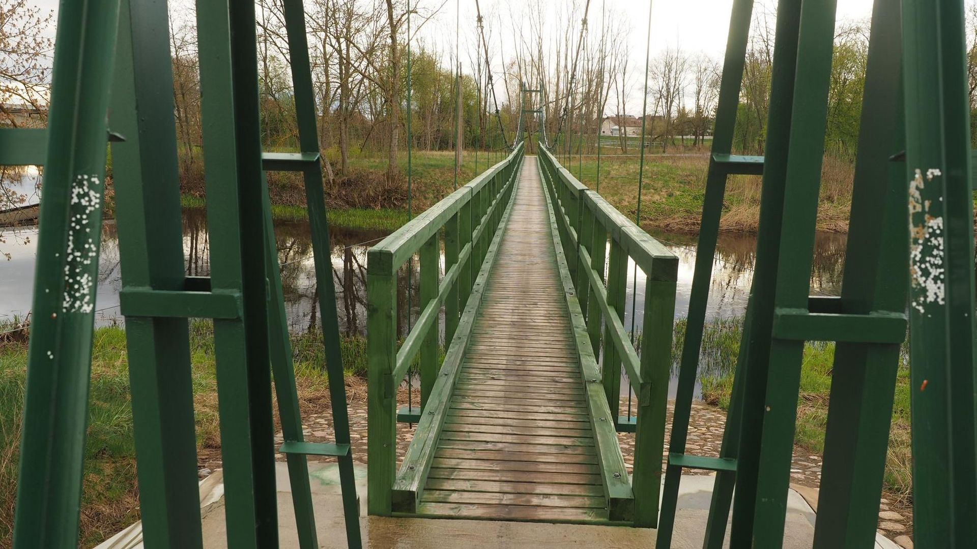 Paliūniškio kabantis tiltas per Lėvenį