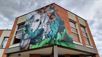 Mural on Radviliškis Culture Center