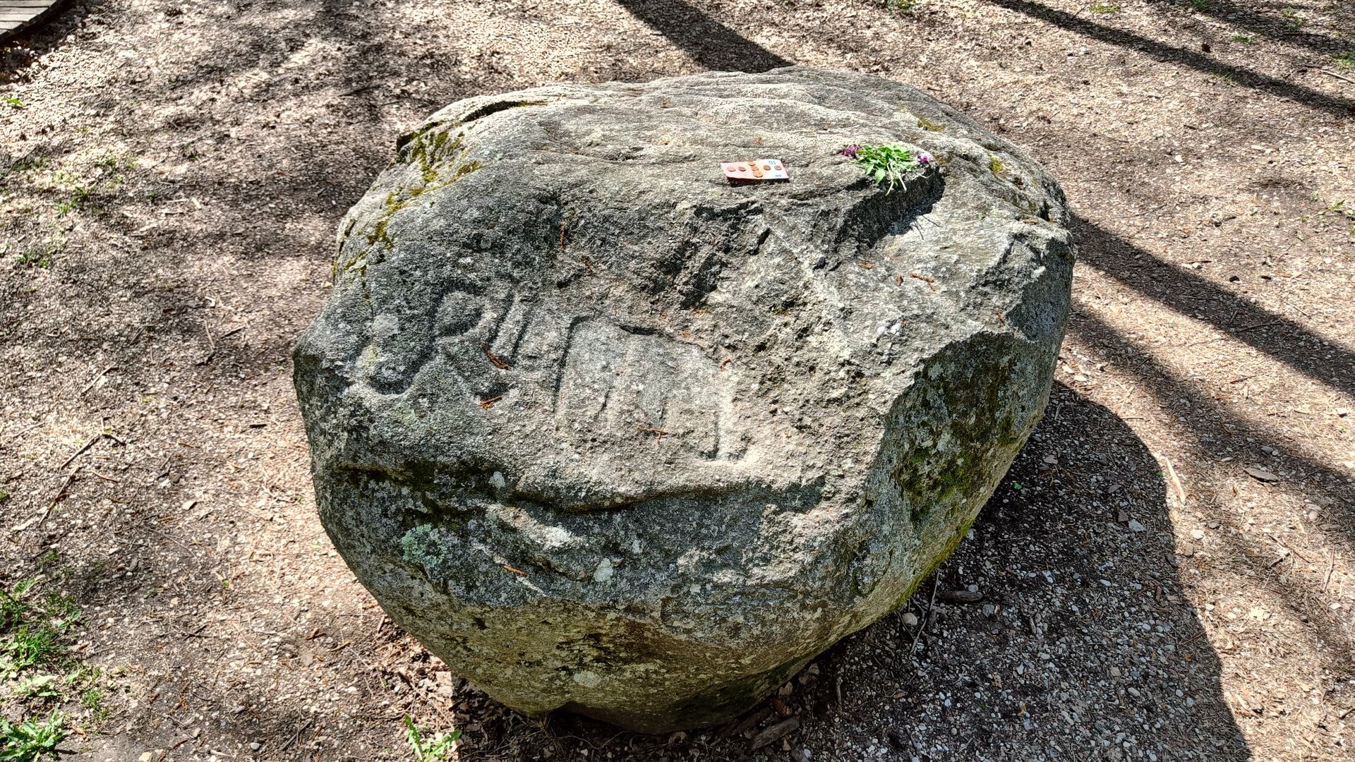 Airėnai Boulder With Signs