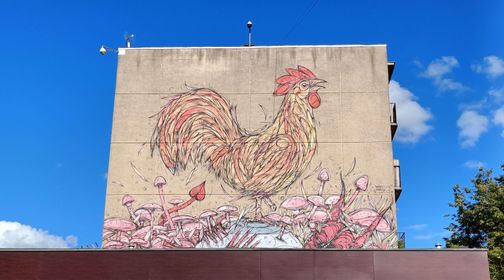 Mural Cock over Anykščiai