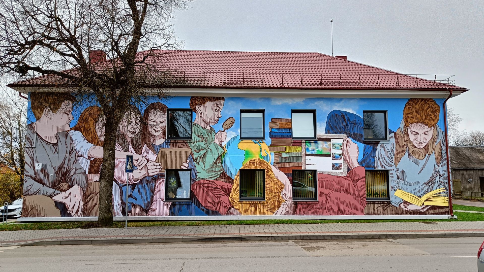 Mural on Gargždai Library Branch