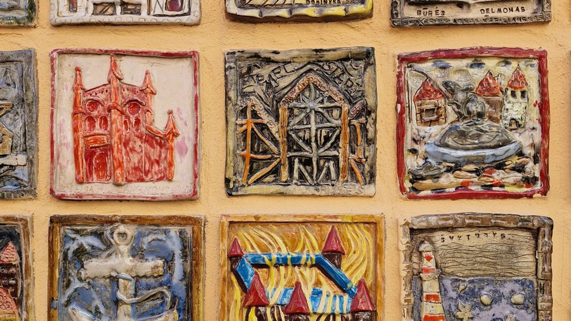 Tiles Wall History Signs of Klaipėda